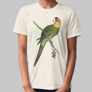 Carolina Parakeet Vintage Parrot Print Short Sleeve Graphic Tee T-shirt S M L XL